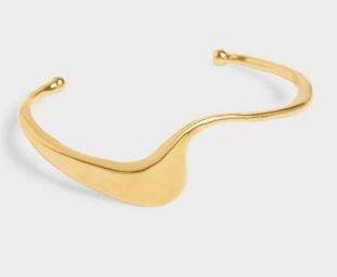 MARINA WAVE BANGLE, Color: Gold Coated