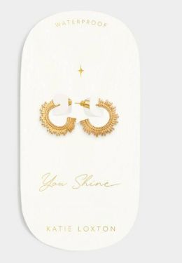 YOU SHINE HOOP EARRINGS, Color: Gold Coated
