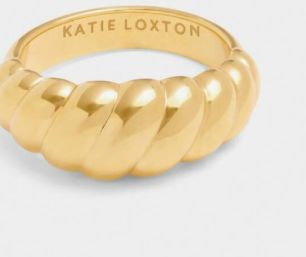 HARPER TWIST RING, Color: Gold Coated, Size: Medium