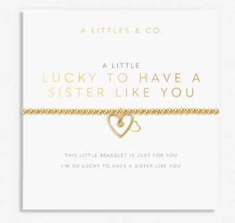 A LITTLE LUCKY TO HAVE A SISTER LIKE YOU Bracelet, Color: Gold-Tone Plated