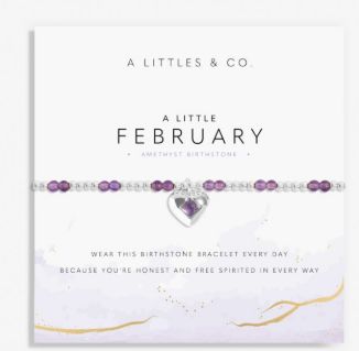 BIRTHSTONE A LITTLE FEBRUARY AMETHYST Bracelet, Color: Silver Plated