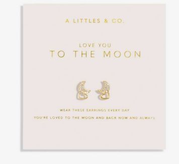 FOREVER YOURS EARRINGS LOVE YOU TO THE MOON Earrings, Color: Gold-Tone Plated