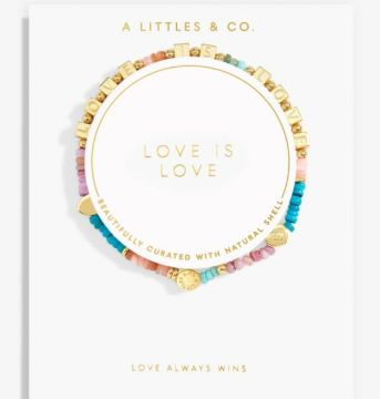 HAPPY LITTLE MOMENTS LOVE IS LOVE Bracelet, Color: Gold-tone Plated