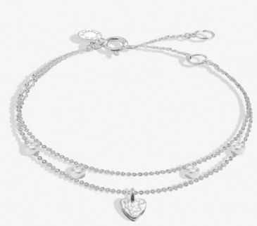 LUMIA HAMMERED HEART Bracelet, Color: Silver Plated