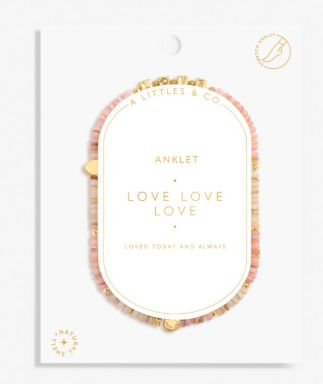 HAPPY LITTLE MOMENTS ANKLET LOVE LOVE LOVE Anklet, Color: Gold-Tone Plated