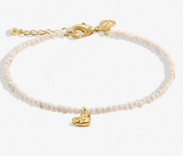 MINI CHARMS CULTURED FRESHWATER MATTE PEARL HEART Bracelet, Color: Gold-Tone Plated