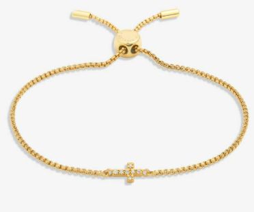 MINI CHARMS PAVE CROSS Bracelet, Color: Gold-Tone Plated