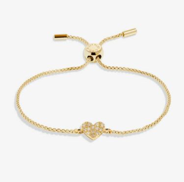 MINI CHARMS PAVE HEART Bracelet, Color: Gold-Tone Plated