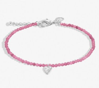 MINI CHARMS TOURMALINE HEART Bracelet, Color: Silver Plated