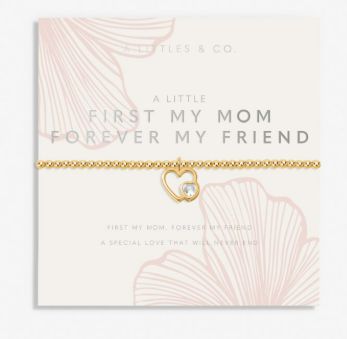 MOTHER&#39;S DAY A LITTLE FIRST MY MOM FOREVER MY FRIEND Bracelet, Color: Gold-Tone Plated