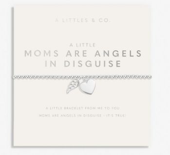 MOTHER&#39;S DAY A LITTLE MOMS ARE ANGELS IN DISGUISE Bracelet, Color: Silver Plated