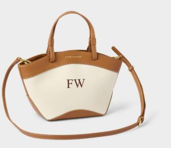 SIENA CANVAS MINI TOTE, Color: Canvas / Cognac