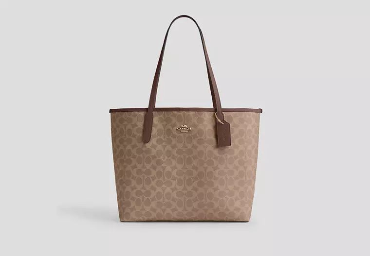 City Tote Bag, Color: Gold/Tan / Brown