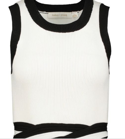 Colorblock Sweater, Color: White/Black, Size: XS