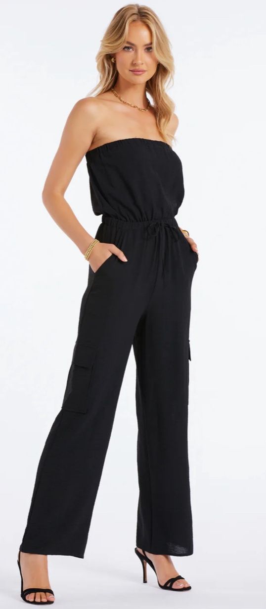 Renee Cargo Jumpsuit, Color: Black, Size: XS