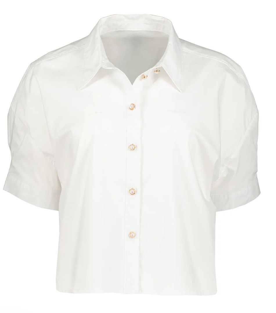Palma Poplin Top, Color: White, Size: XS