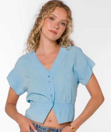 Roden Top, Color: Cool Blue, Size: XS