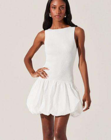 Nettie Sweater Dress, Color: White, Size: XS