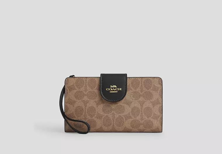 Tech Phone Wallet, Color: Gold/Tan/Black