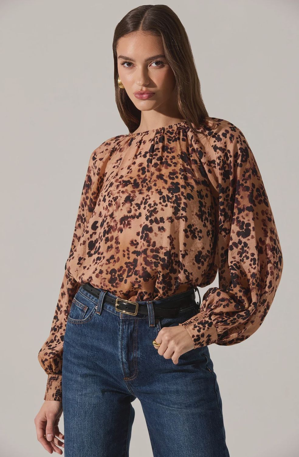 Reyen Top, Color: Leopard Print, Size: XS