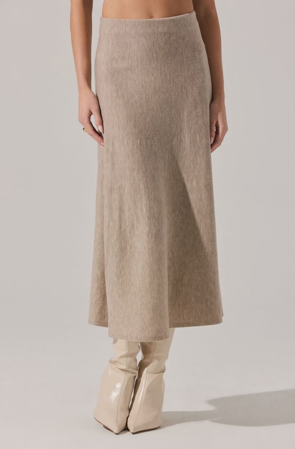 Deora Sweater Skirt, Color: Taupe, Size: XS