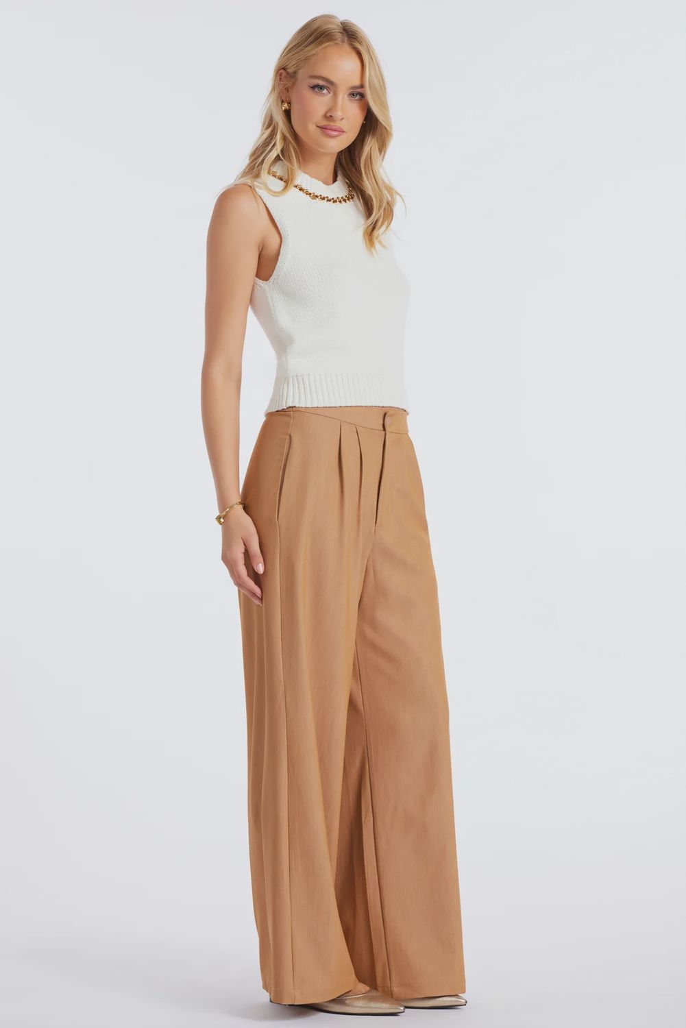 MARBELLA WIDE LEG PANT, Color: Honey, Size: XS