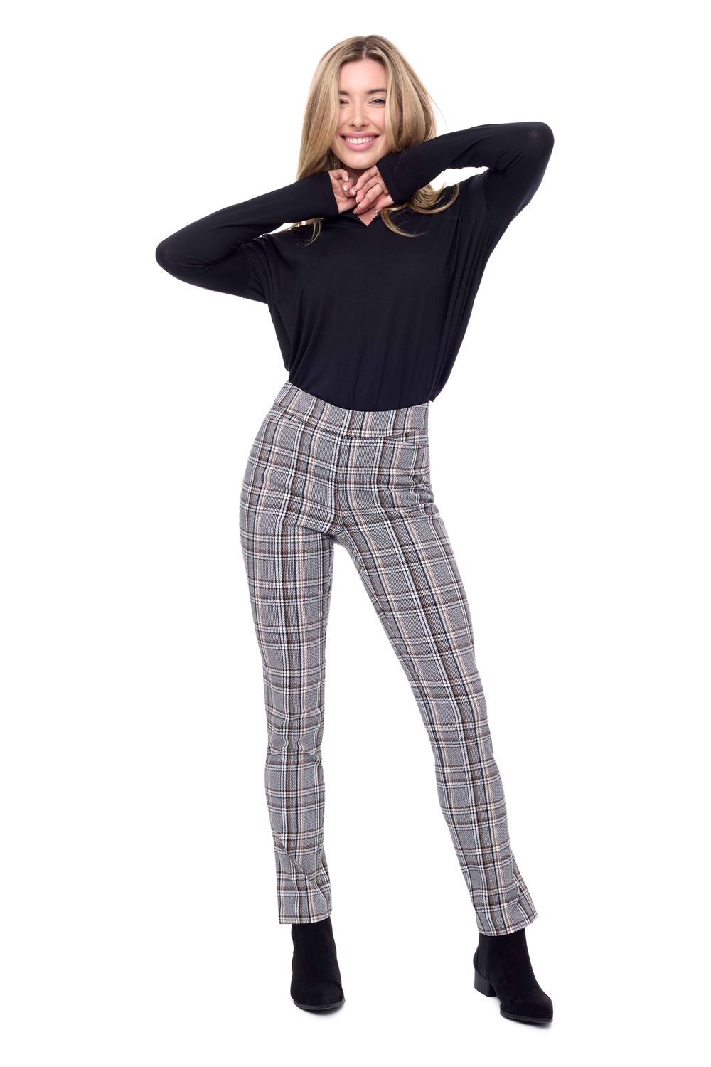 68271UP, Color: Brown Plaid, Size: 4