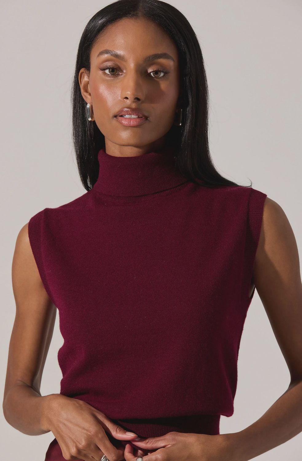 Avah Sweater, Color: Wine, Size: XS