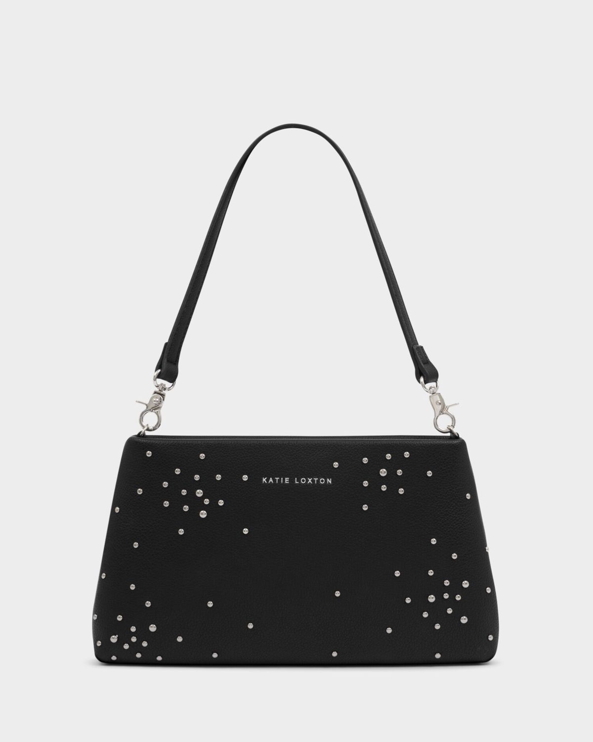 NOVA STUDDED WRISTLET CLUTCH, Color: Black