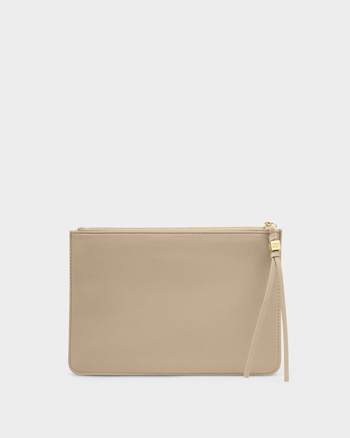 TASSEL CHARM POUCH, Color: Light Taupe