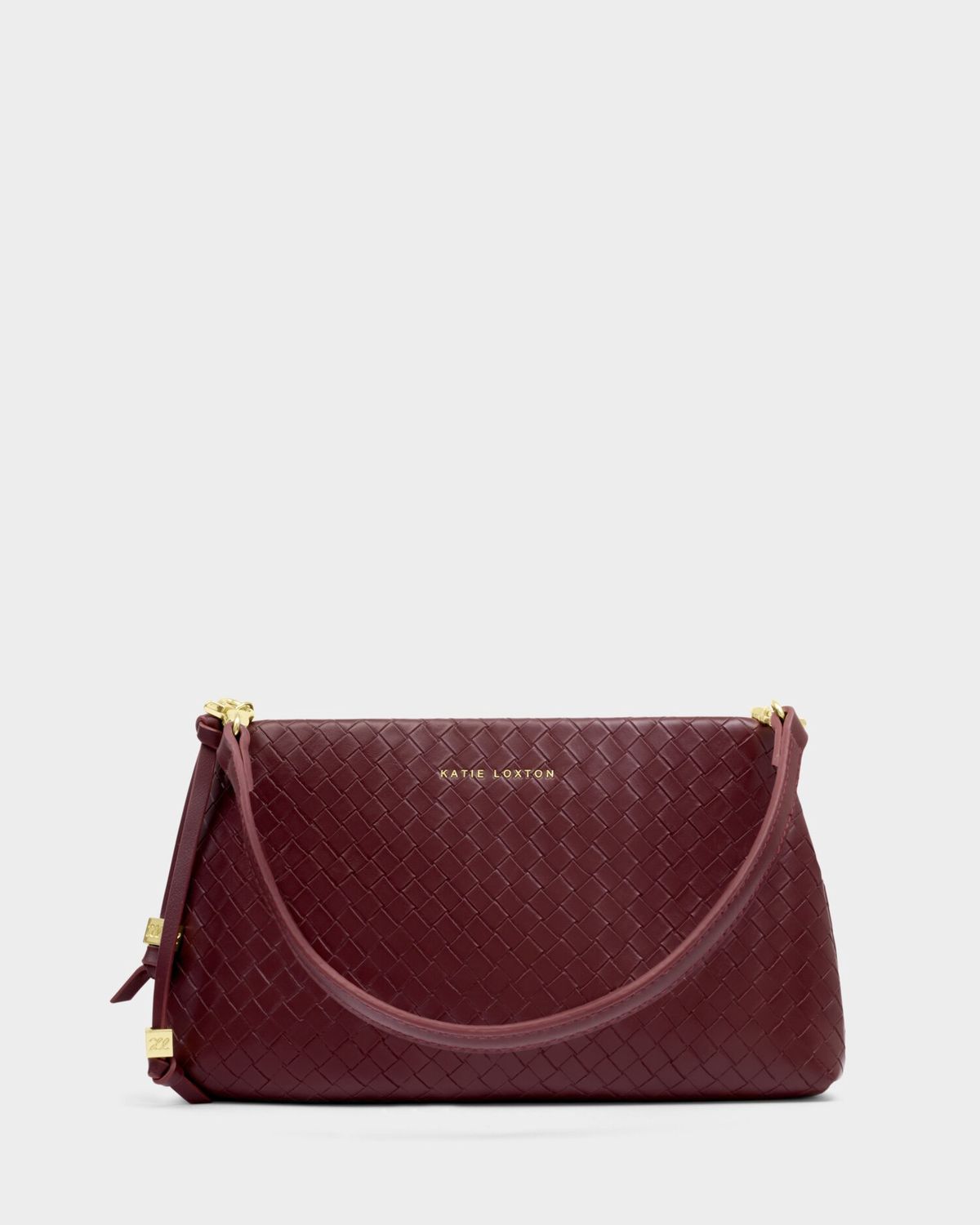 NOVA WOVEN TEXTURE CLUTCH, Color: Cherry