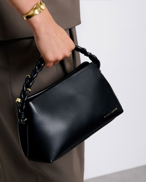 ARDEN BRAIDED MINI BAG, Color: Black