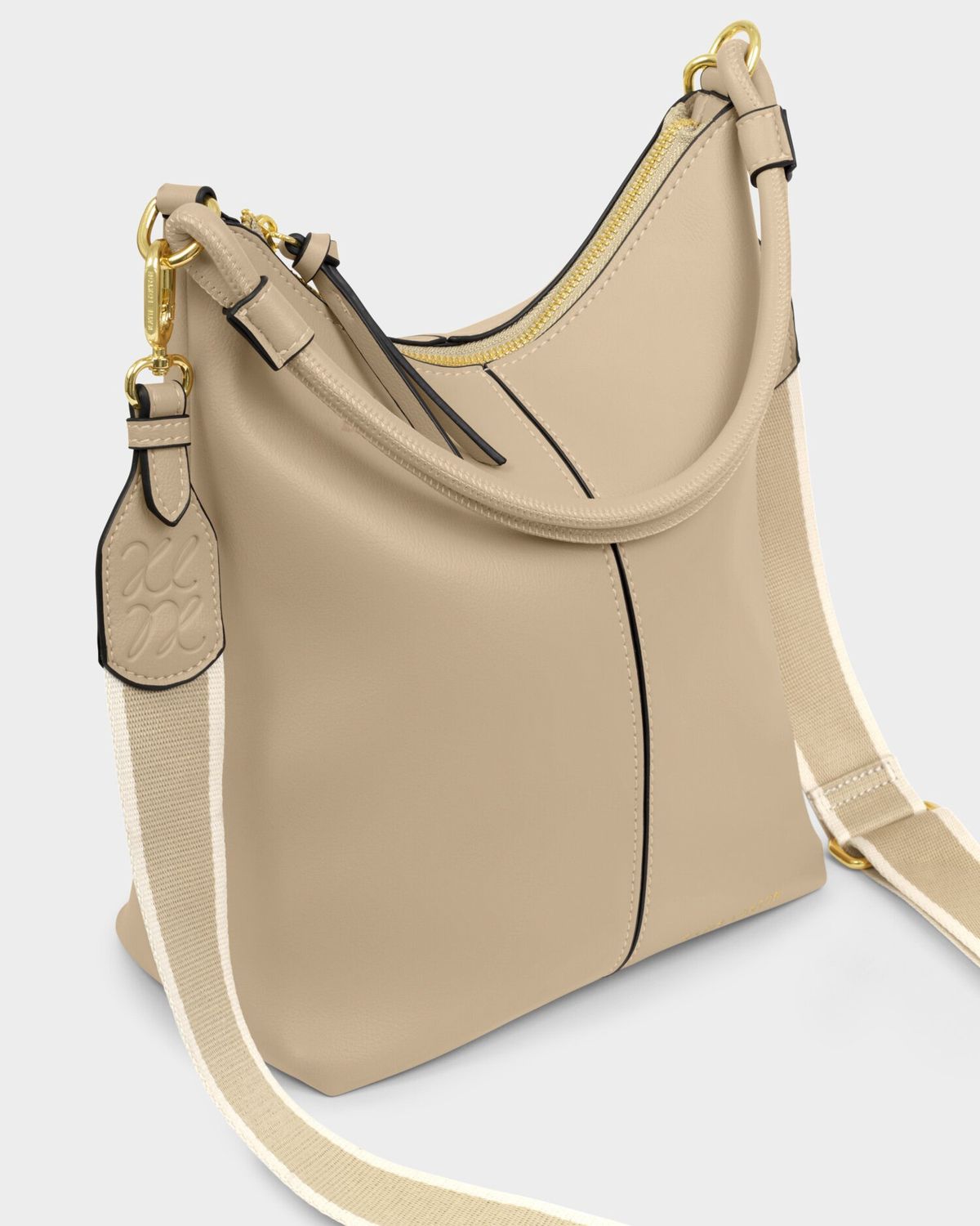 HALLIE SATCHEL BAG, Color: Light Taupe