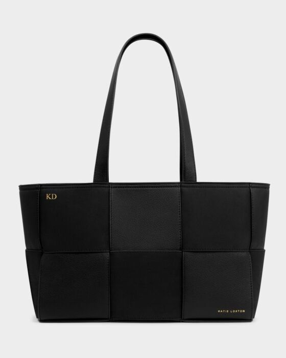 TAYA WOVEN SUEDETTE TOTE BAG, Color: Black
