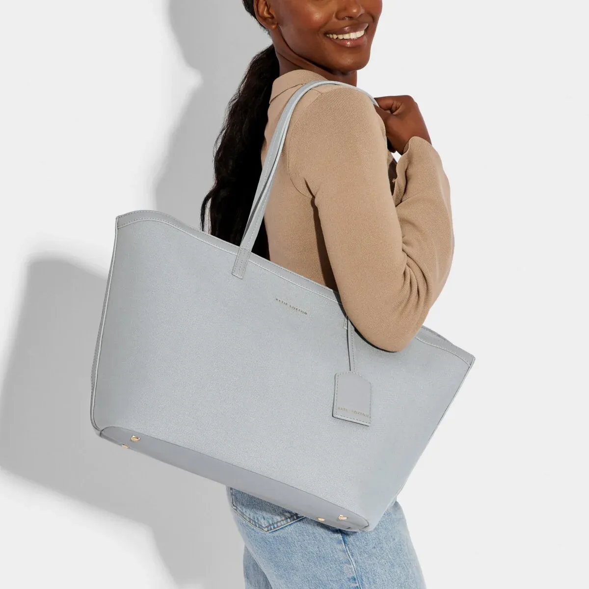 AMALFI CANVAS TOTE BAG, Color: Dusty Blue