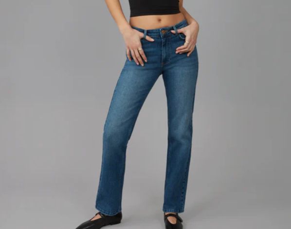 Denver High Rise Straight Jeans, Color: Dusty Sky, Size: 24