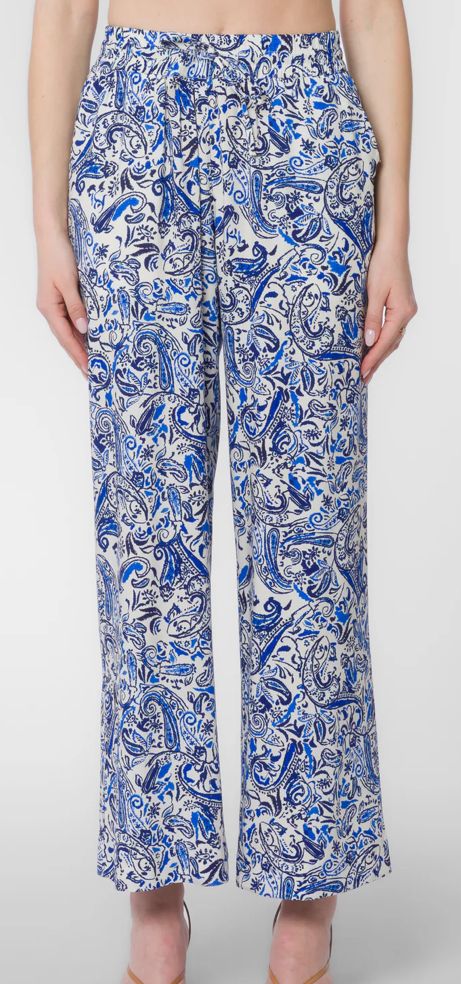Wendy Pant, Color: Blue Paisley, Size: XS