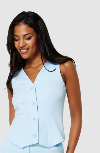 Sky Blue Vest, Color: Sky Blue, Size: 8