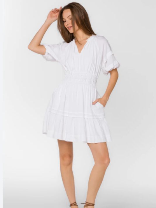 Donna Dress, Color: Optic White, Size: XS