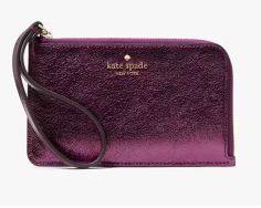 Lucy Metallic Small L-Zip Wristlet