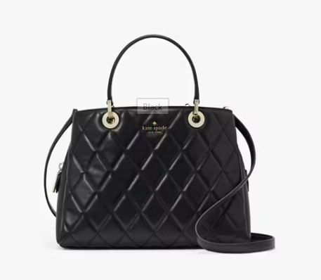 Carey Quilted Sullivan Satchel, Color: Black