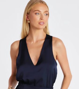 Renee Satin Cami, Color: Navy, Size: XS