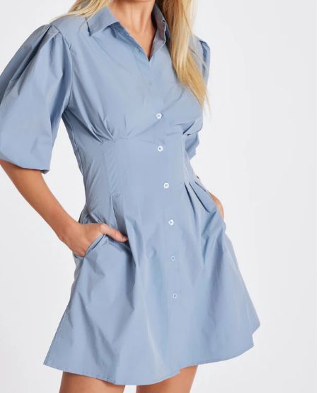Jacqueline Bubble Sleeve Dress, Color: Mineral, Size: XS