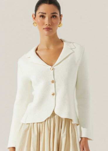 Sefina Sweater Blazer, Color: White, Size: XS
