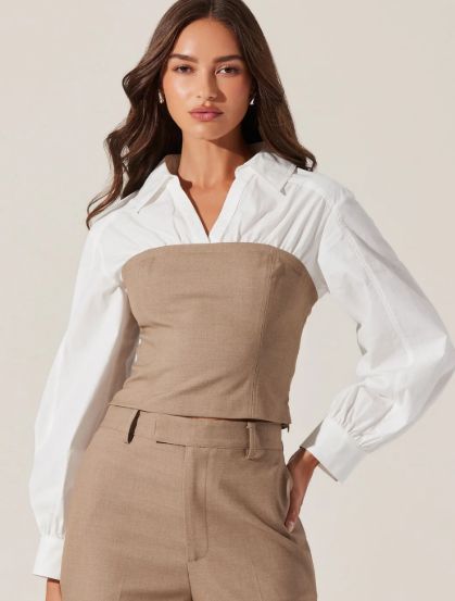 Brooks Top, Color: Taupe Grey, Size: XS