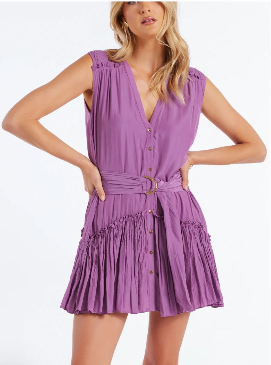Lagos Mini Dress, Color: Violet, Size: XS