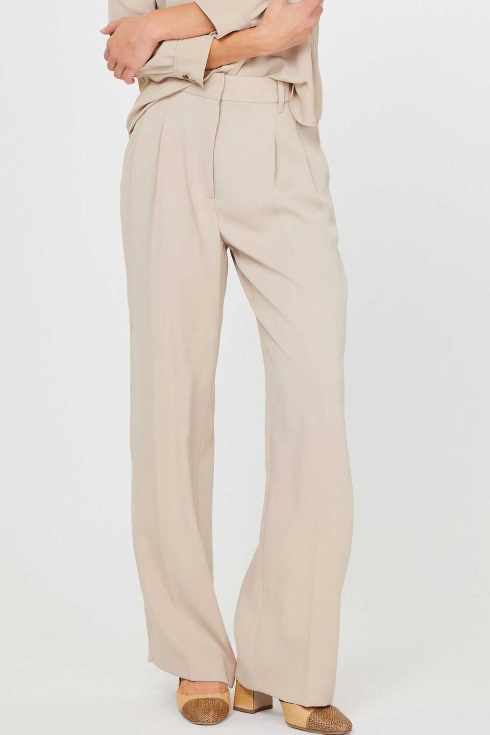 High Waisted Wide Leg Trousers