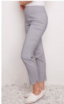 Navy Stripe Petal Slit Ankle Pant