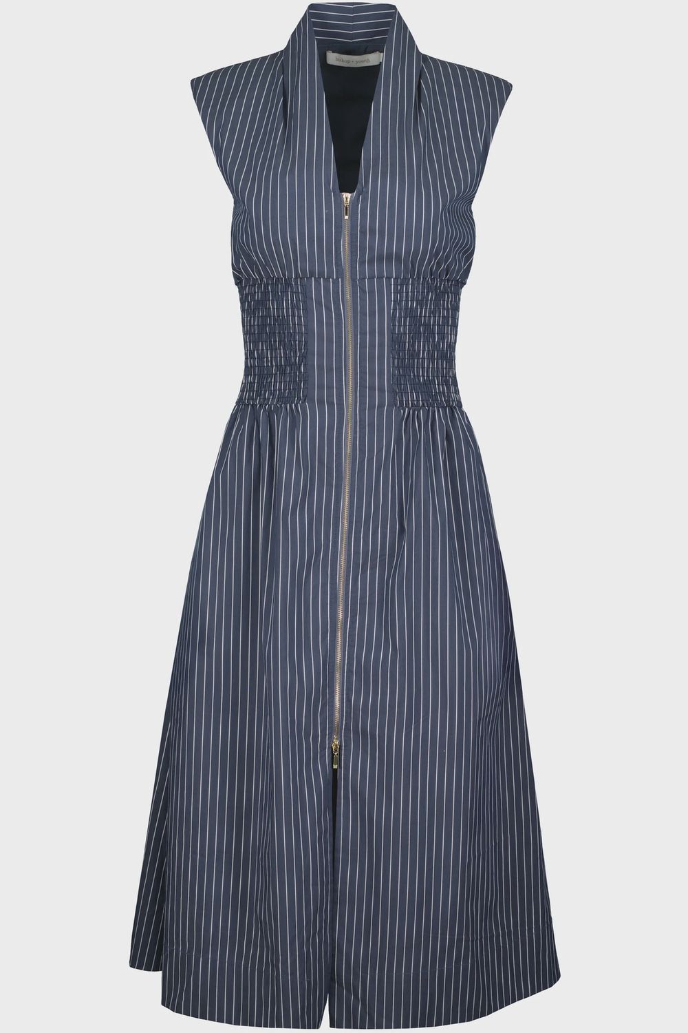 Skye Zip Front Dress, Color: Indigo Stripe, Size: XS
