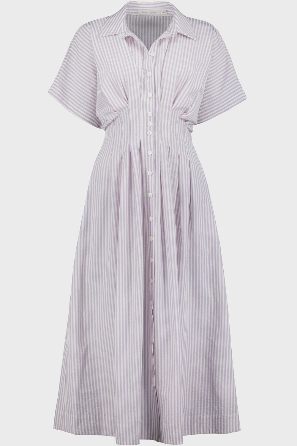 Maude Waist Detail Shirtdress, Color: Lavender, Size: XS